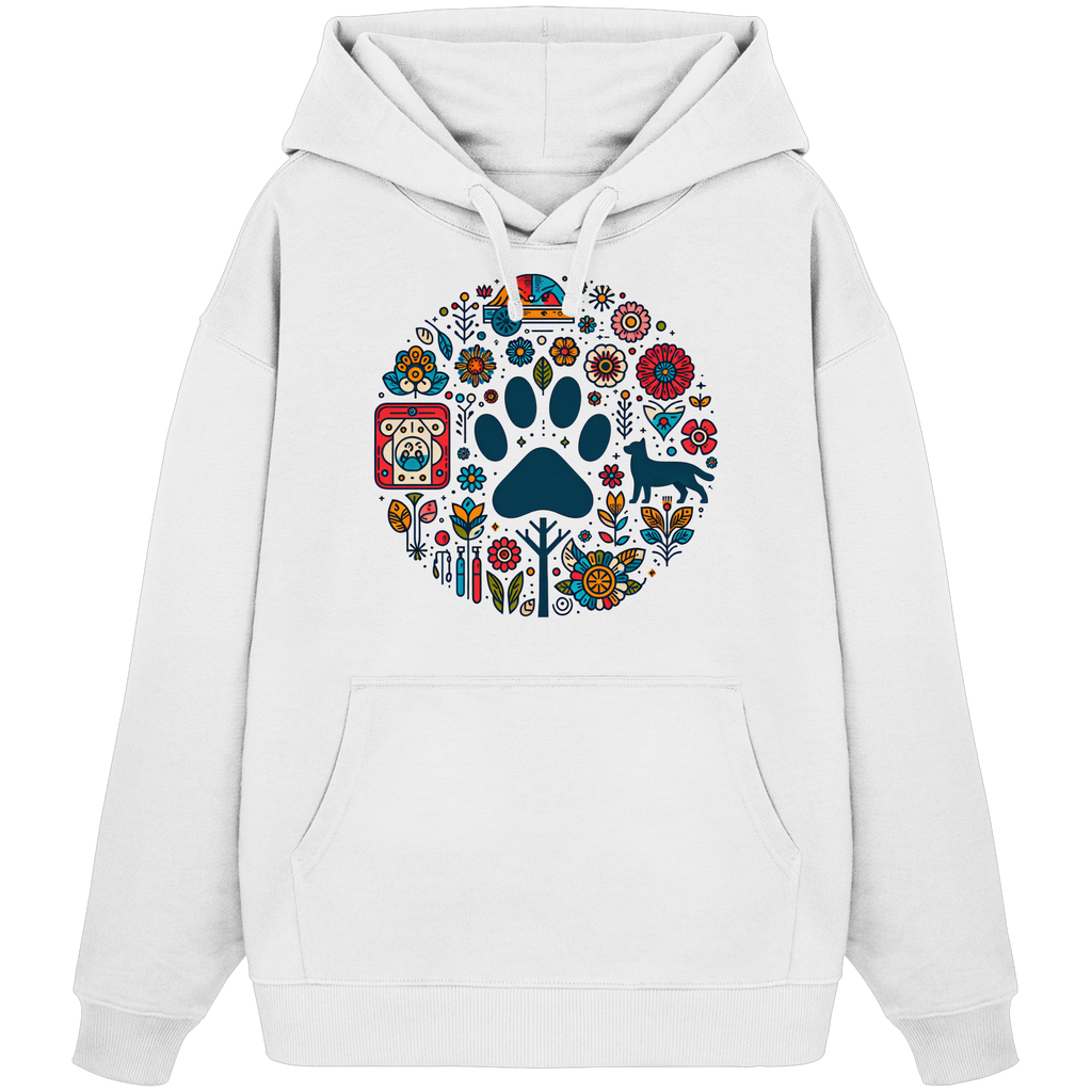 Farbige Modernes Design Pfote , Hund, Natur - Organic Oversize Hoodie