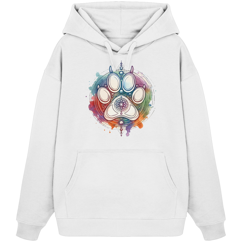 Modernes Design Chakra mit Pfote - Organic Oversize Hoodie