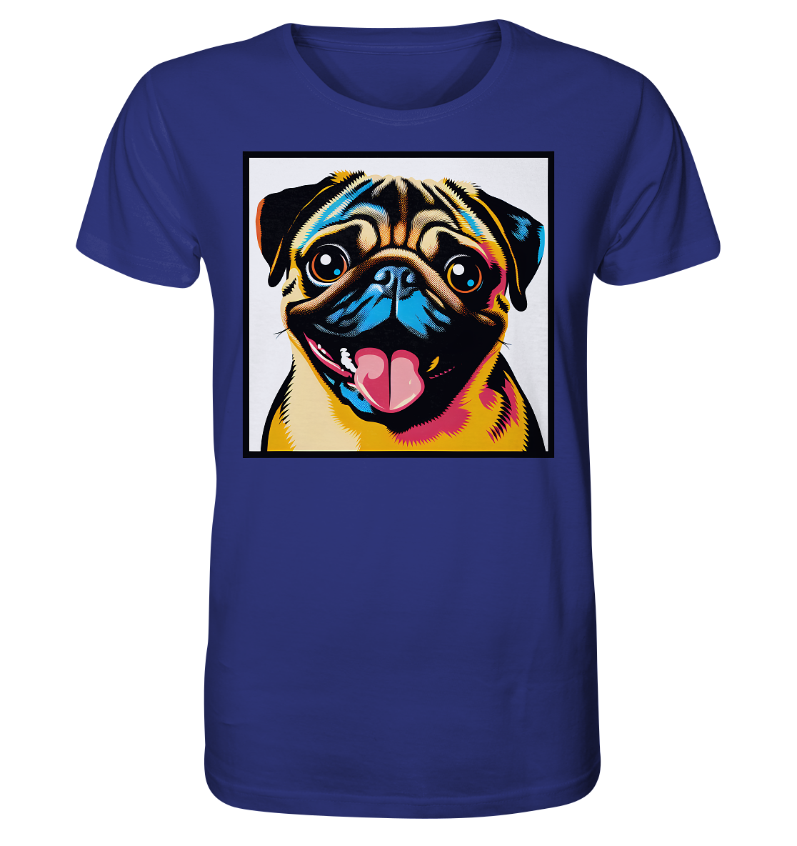 Mops Pop Art - Organic Shirt - personalisierbar