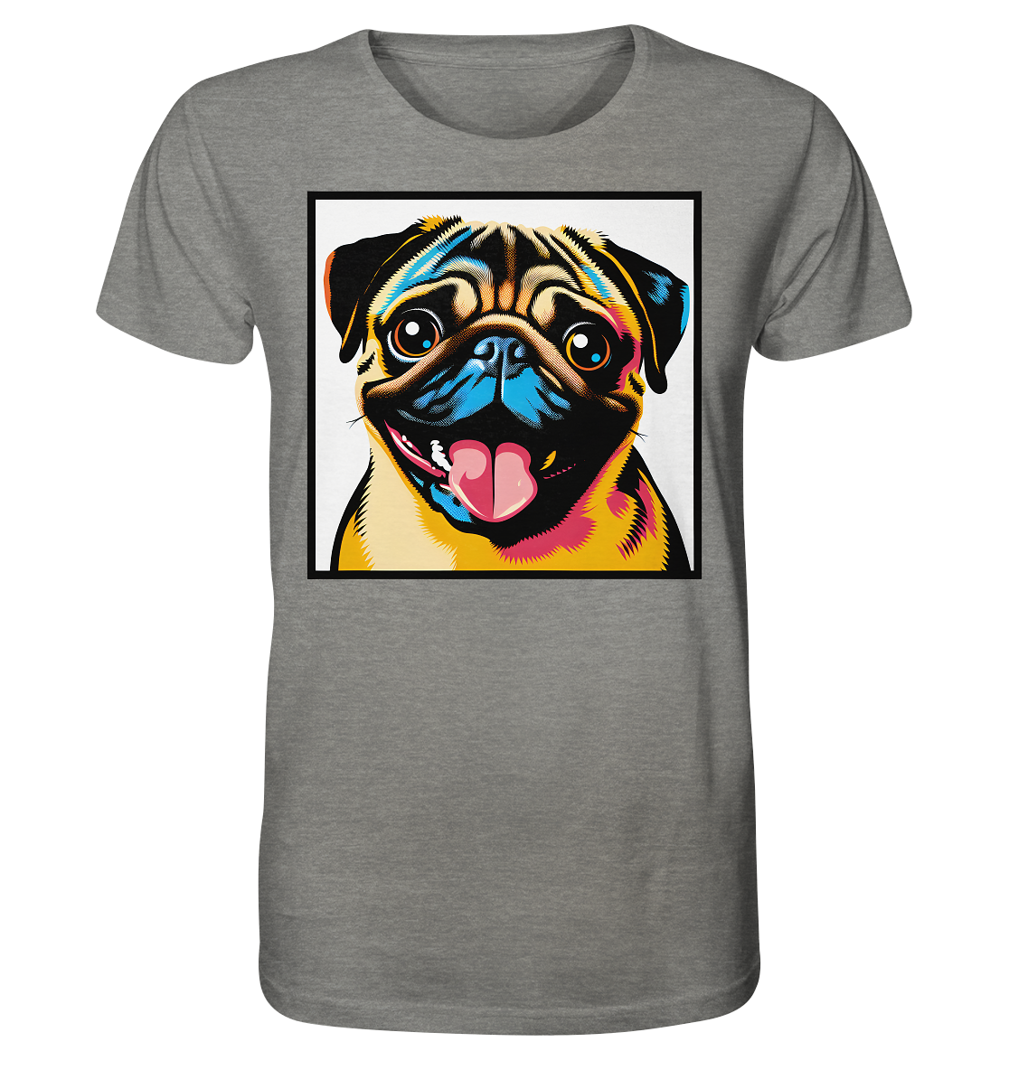 Mops Pop Art - Organic Shirt - personalisierbar