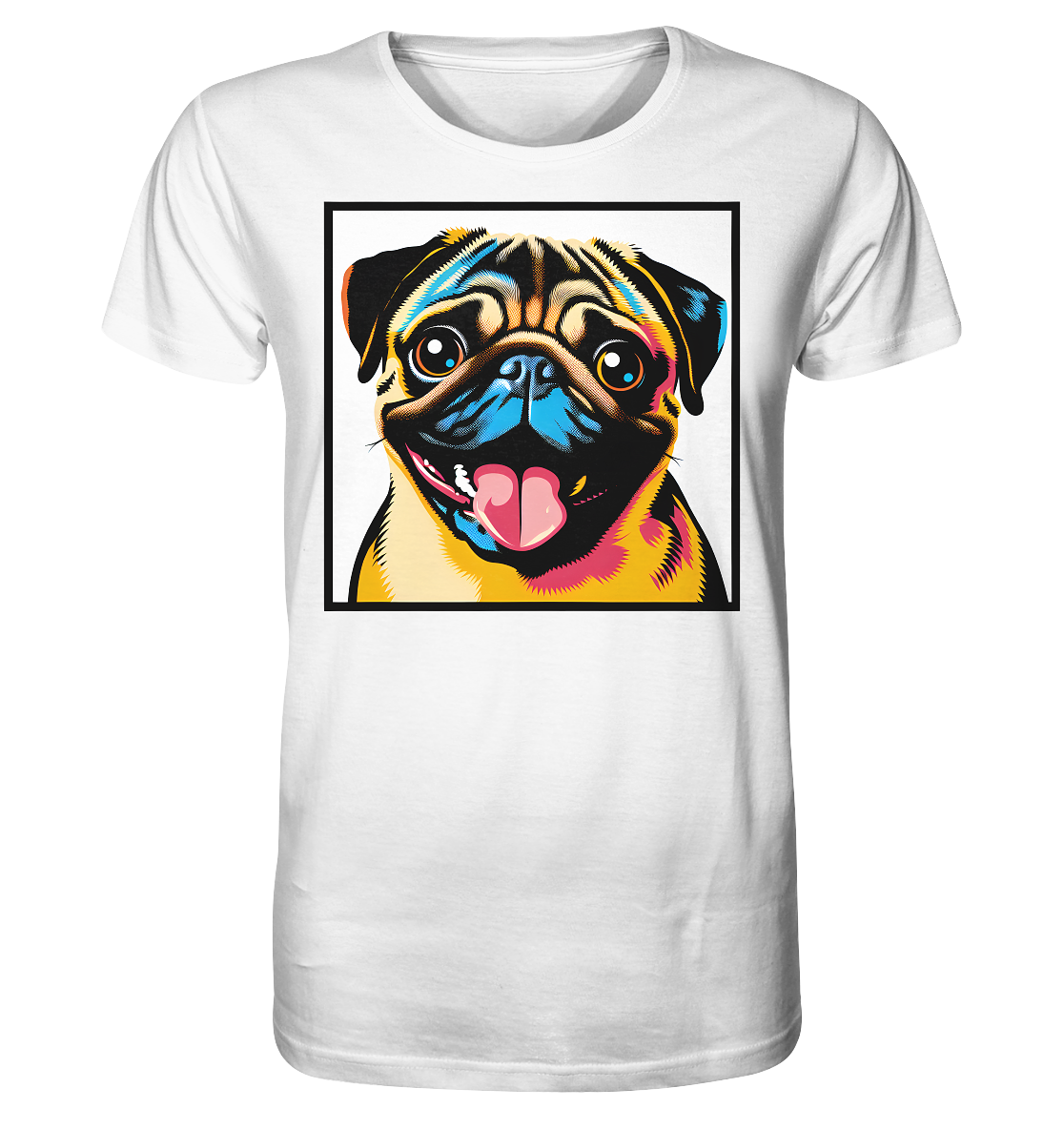 Mops Pop Art - Organic Shirt - personalisierbar