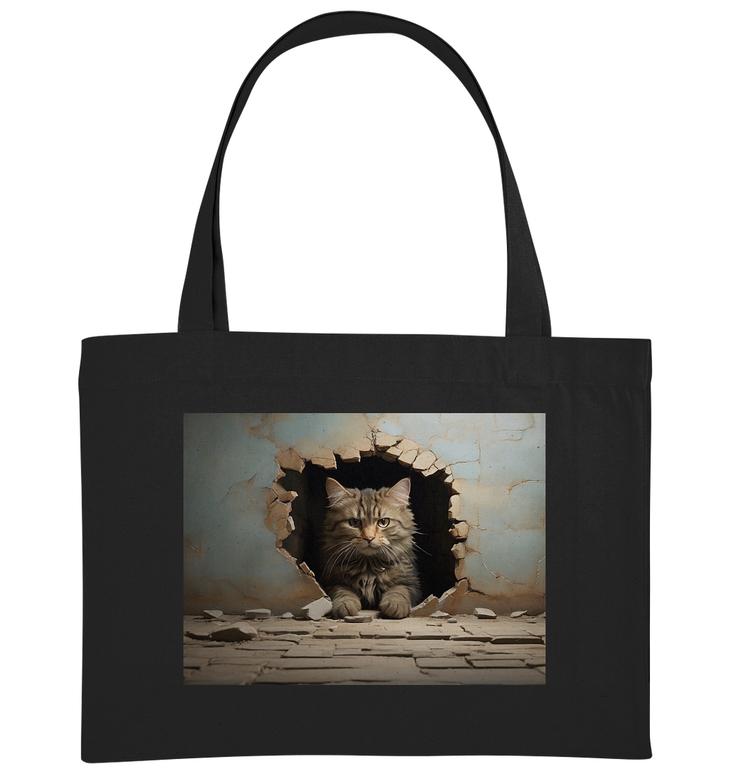 Katze durch wand - Organic Shopping-Bag