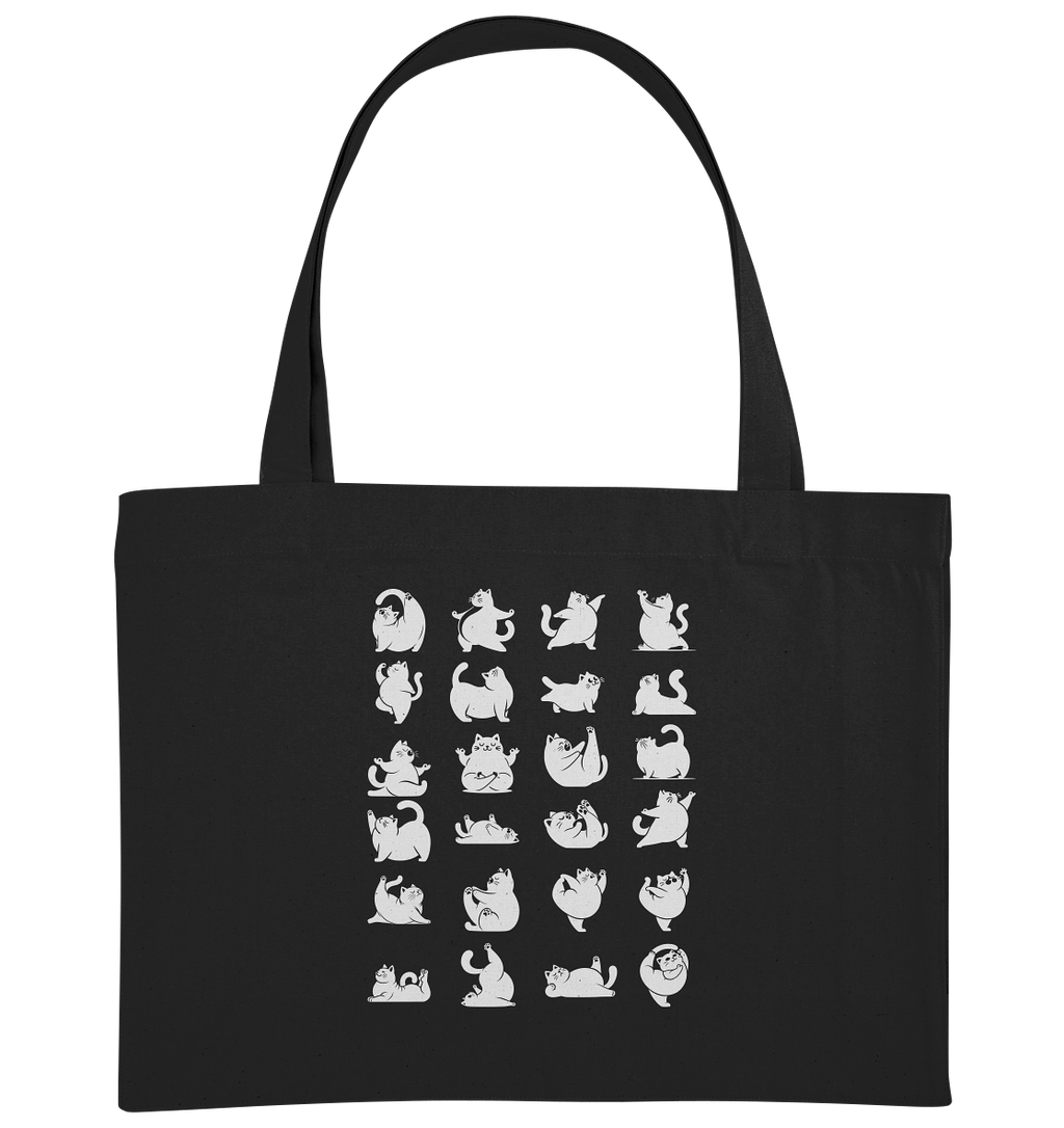 Katzen Yoga / Cat Yoga Fun - personalisierbar - Organic Shopping-Bag