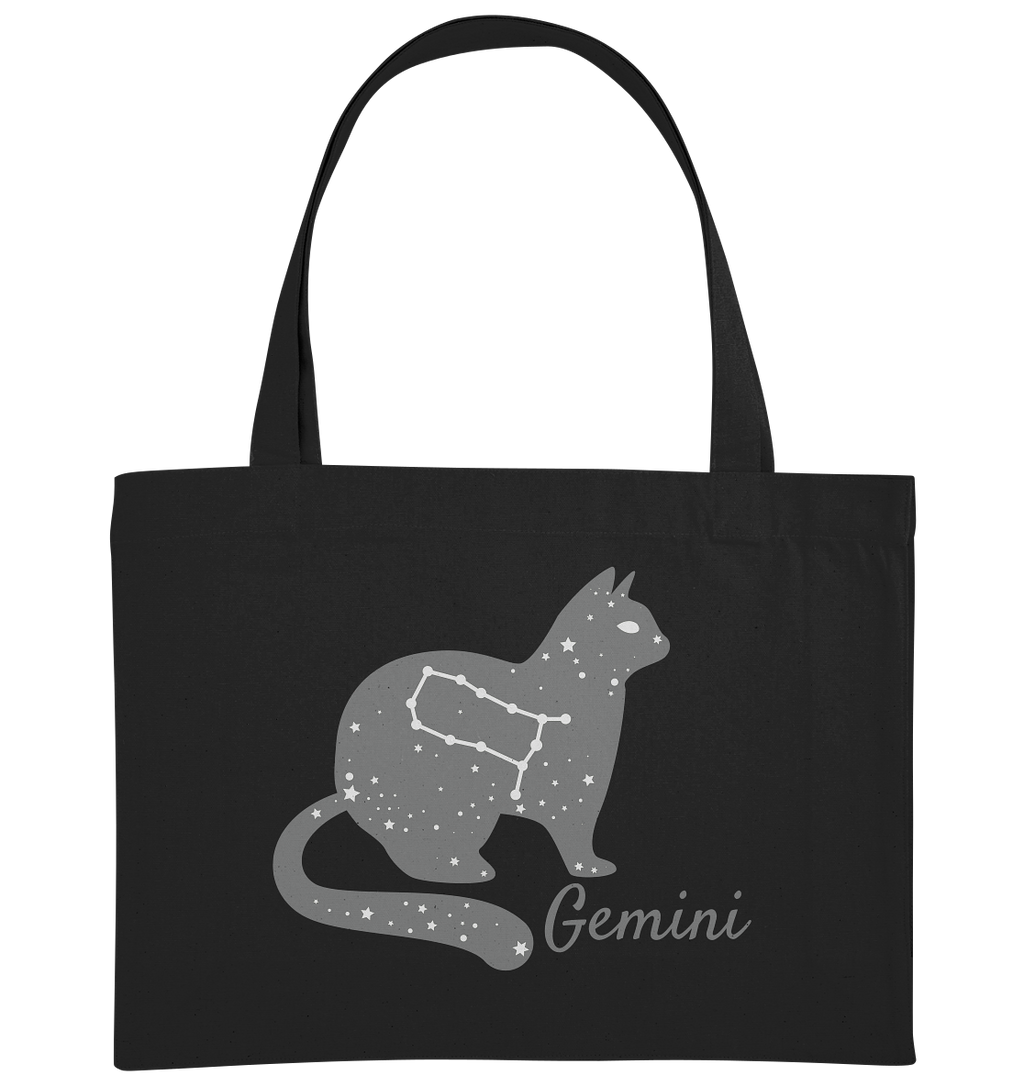 Sternzeichen Katze Zwilling - personalisierbar - Organic Shopping-Bag