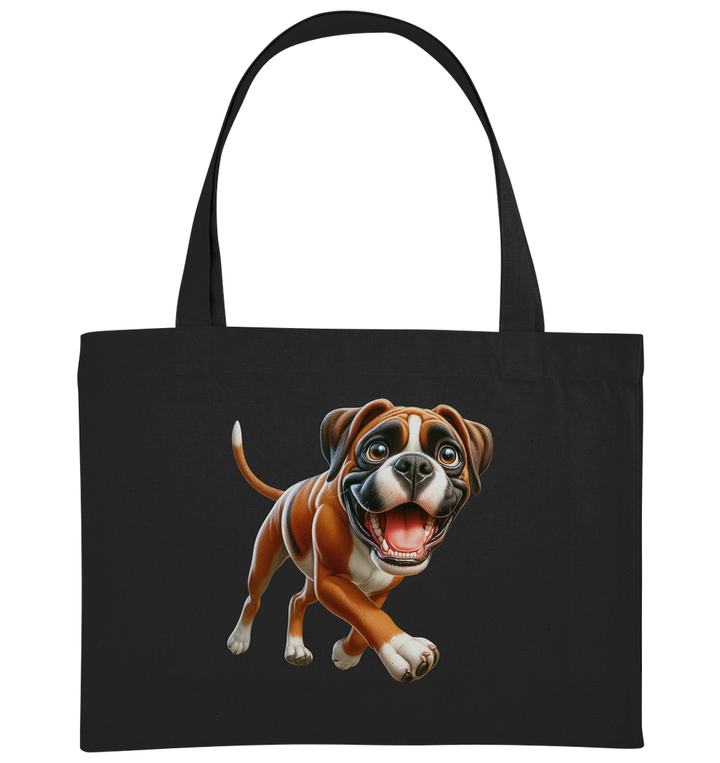 Boxer Cartoon Hund personalisierbar - Organic Shopping-Bag