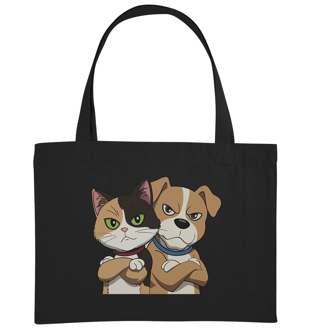 Hund und Katze grumpy - personalisierbar - Organic Shopping-Bag
