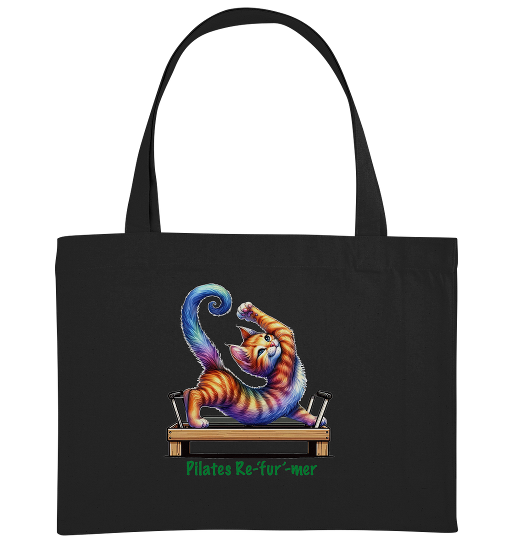 Pilates Reformer Re-fur-mer Katze lustig - Organic Shopping-Bag