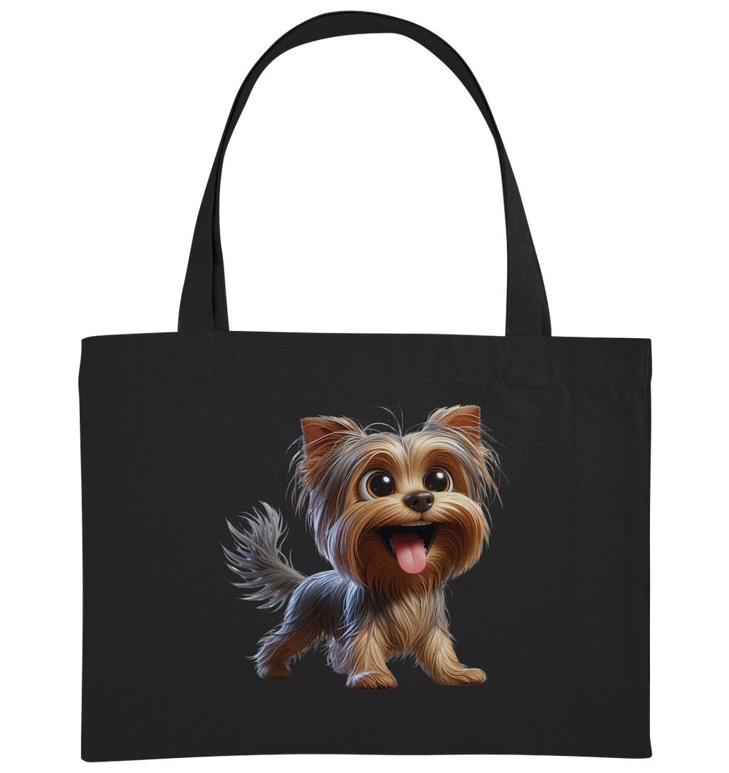 Yorkshire Terrier Cartoon - personalisierbar - Organic Shopping-Bag