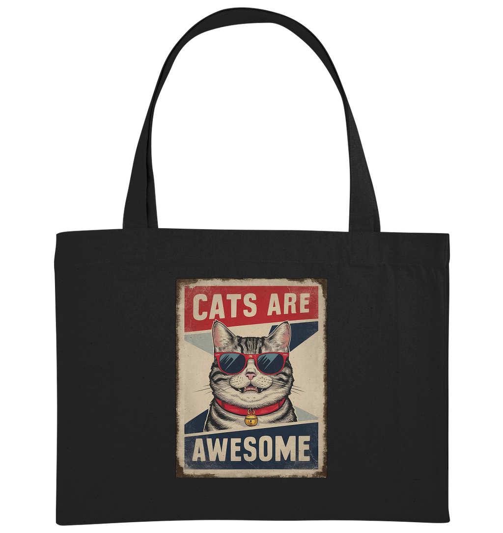 Cats are Awesome Katzen  - Organic Shopping-Bag