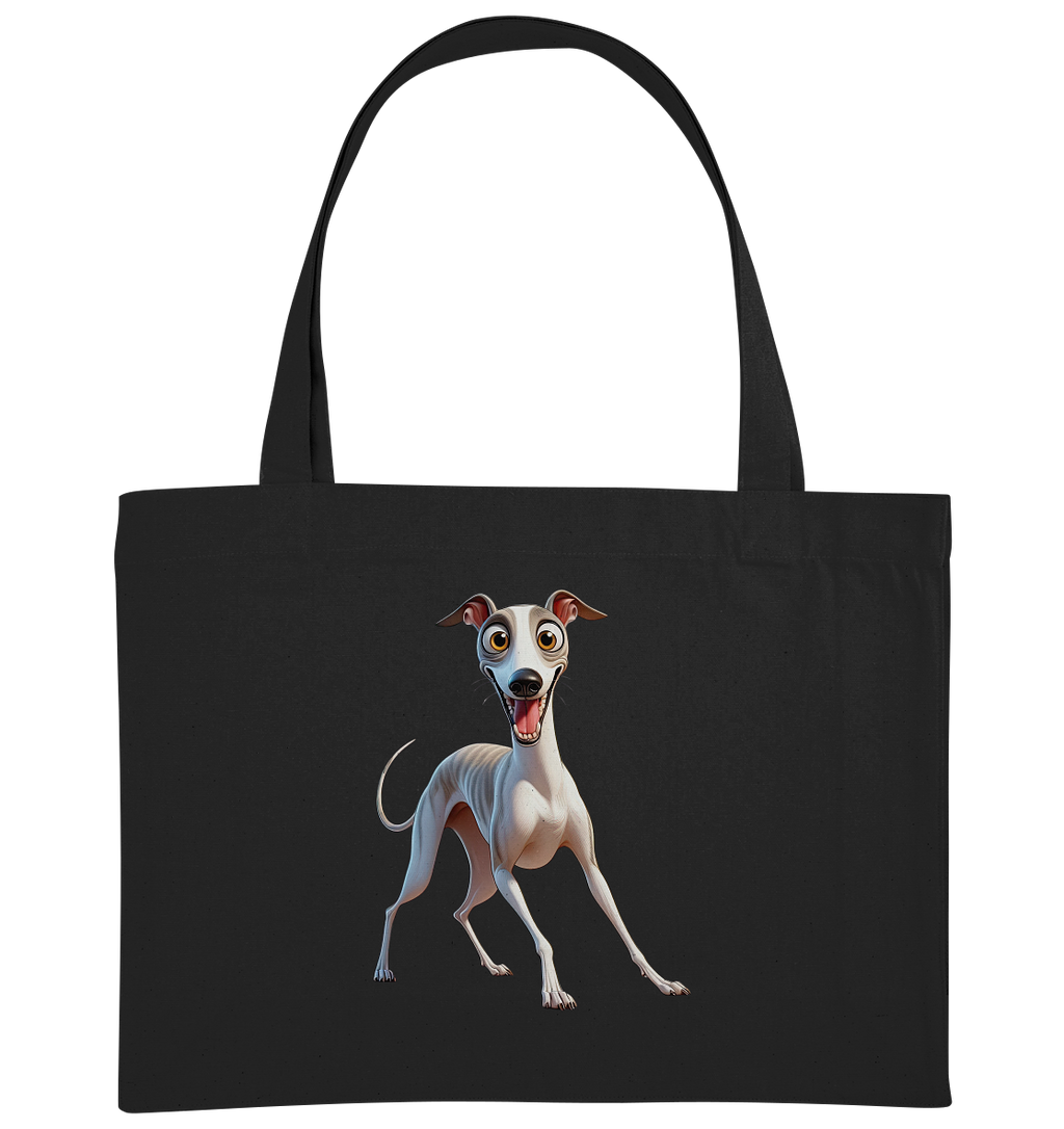 Whippet Cartoon personalisierbar - Organic Shopping-Bag