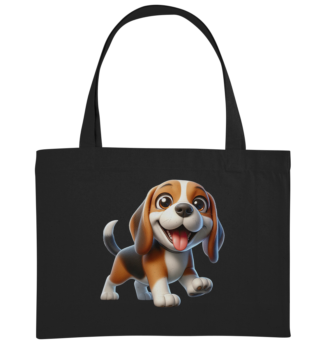 Beagle Cartoon Hund personalisierbar - Organic Shopping-Bag