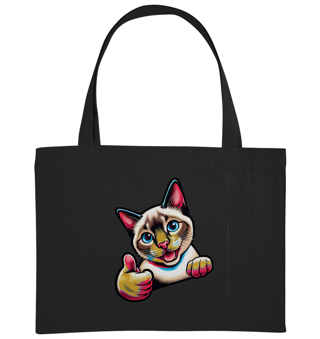 Siamkatze Pop Art - personalisierbar - Organic Shopping-Bag
