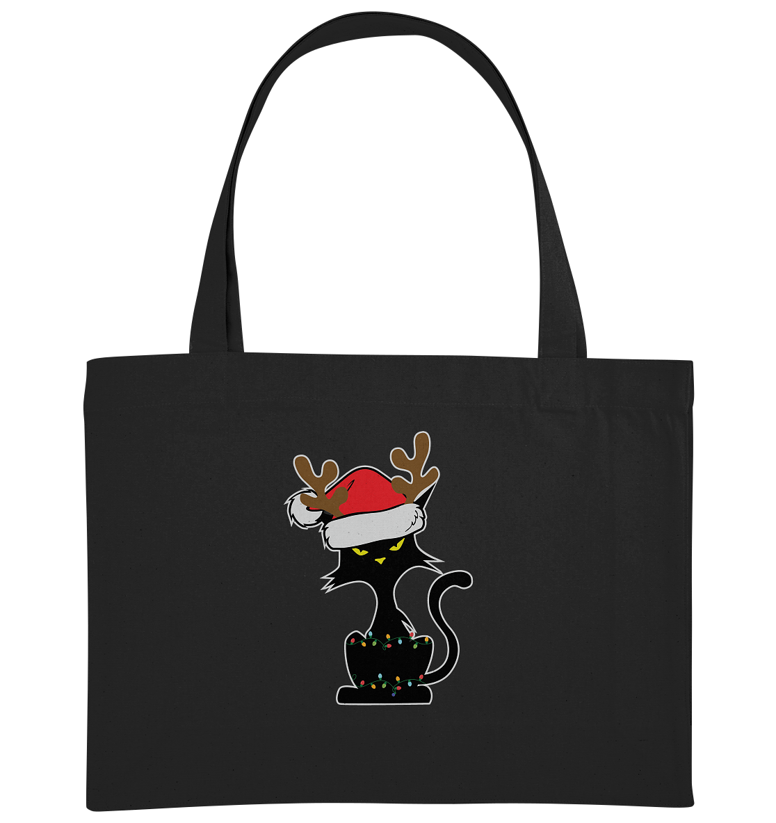 Grumpy Weihnachts Katze Cartoon - Organic Shopping-Bag