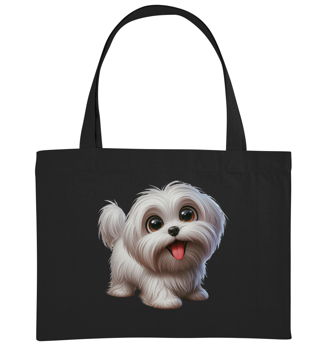 Malteser Hund Cartoon - personalisierbar - Organic Shopping-Bag