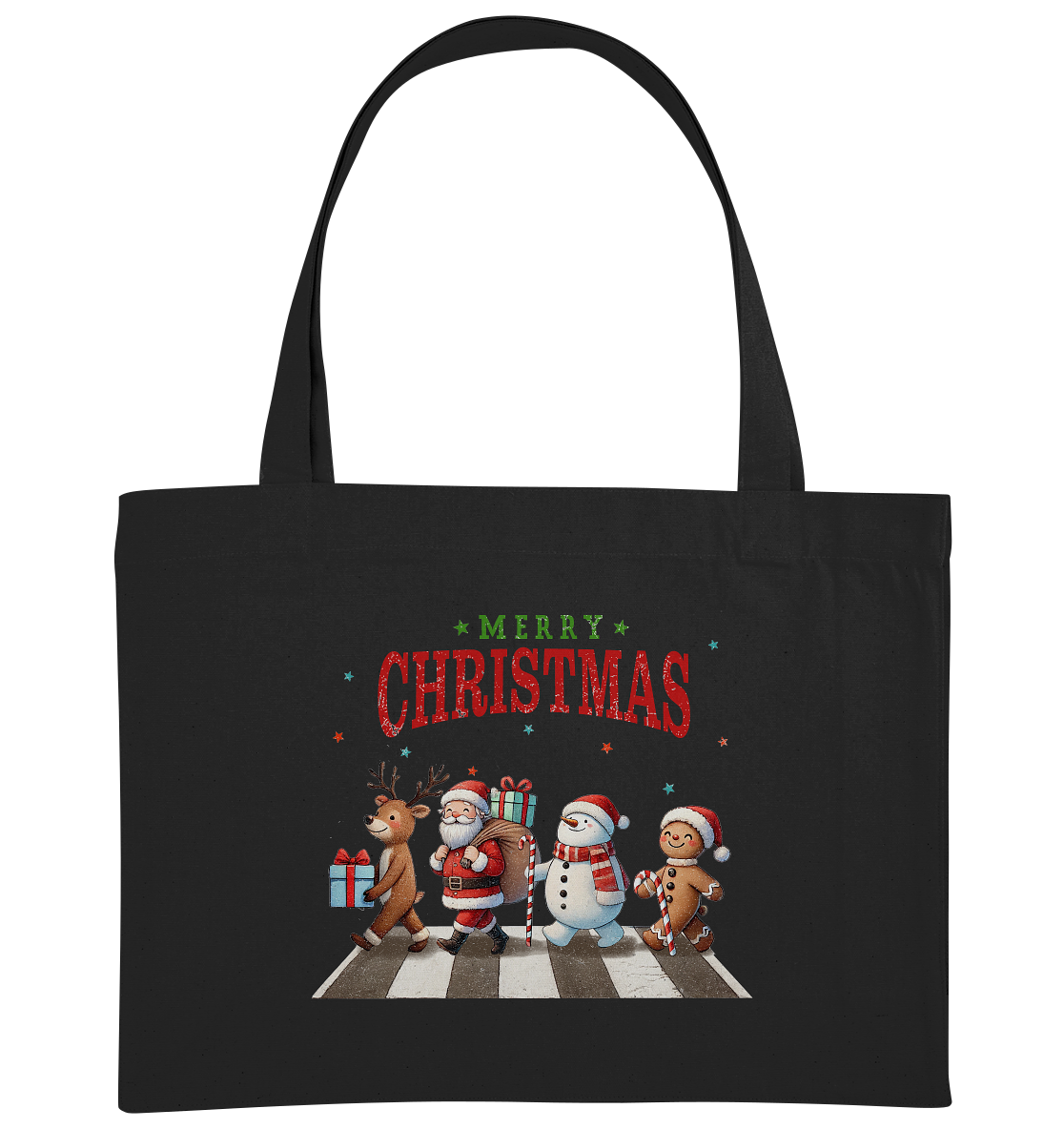 Merry Christmas Zebrastreifen - Organic Shopping-Bag