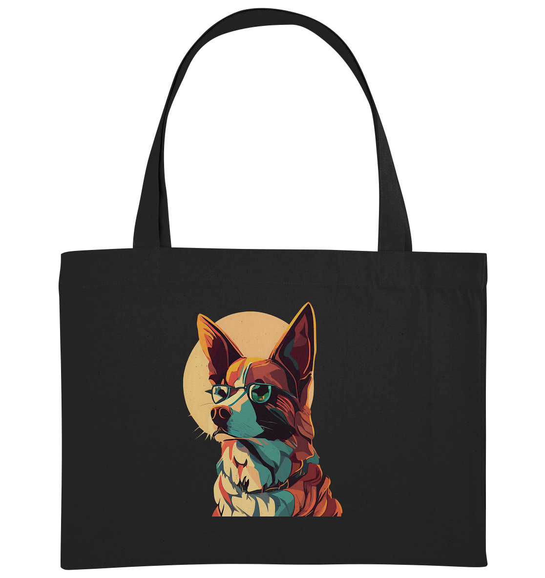 Retro Pop Art Illustration Fox Terrier Hund - Organic Shopping-Bag