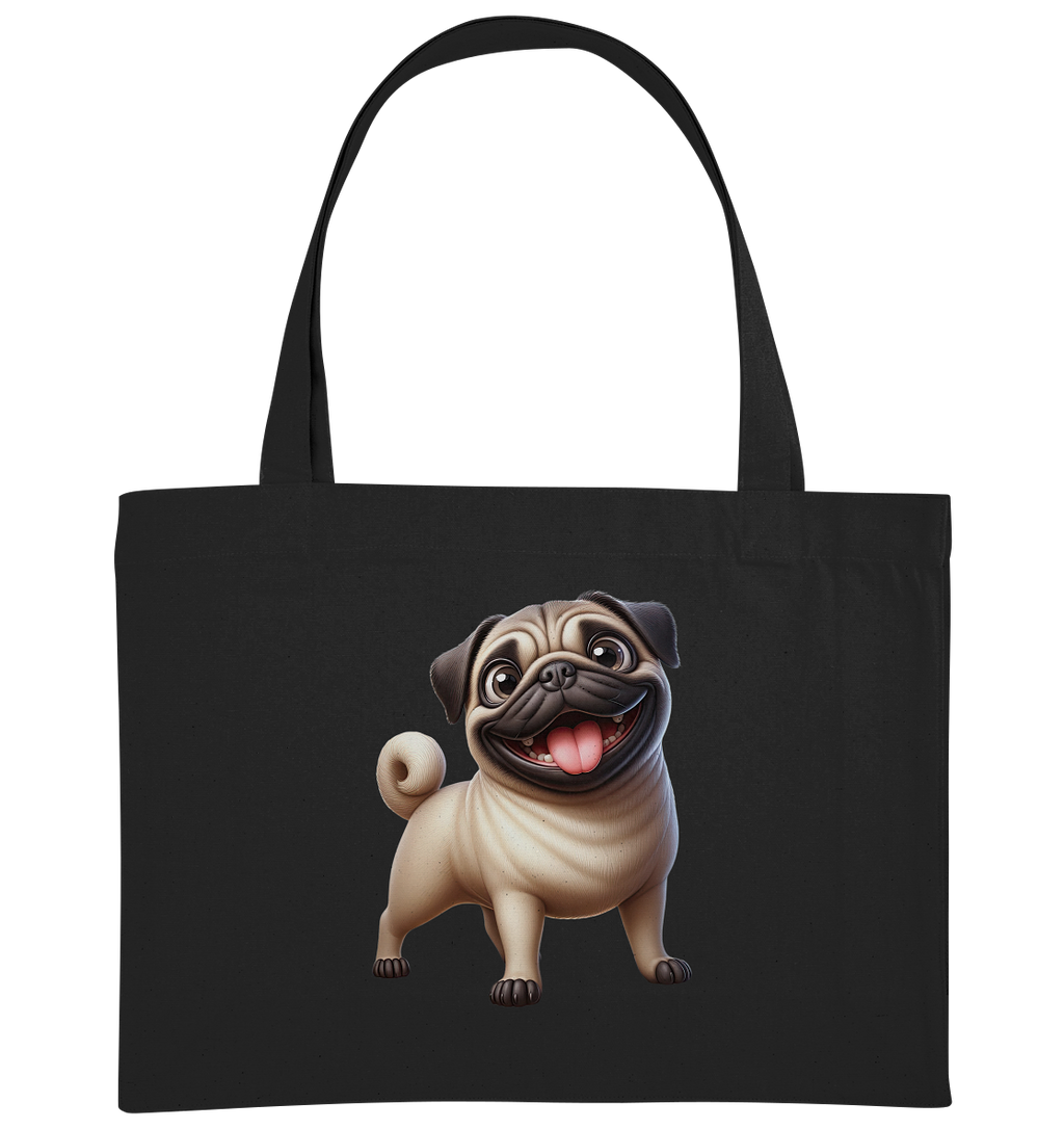 Mops Cartoon - personalisierbar - Organic Shopping-Bag