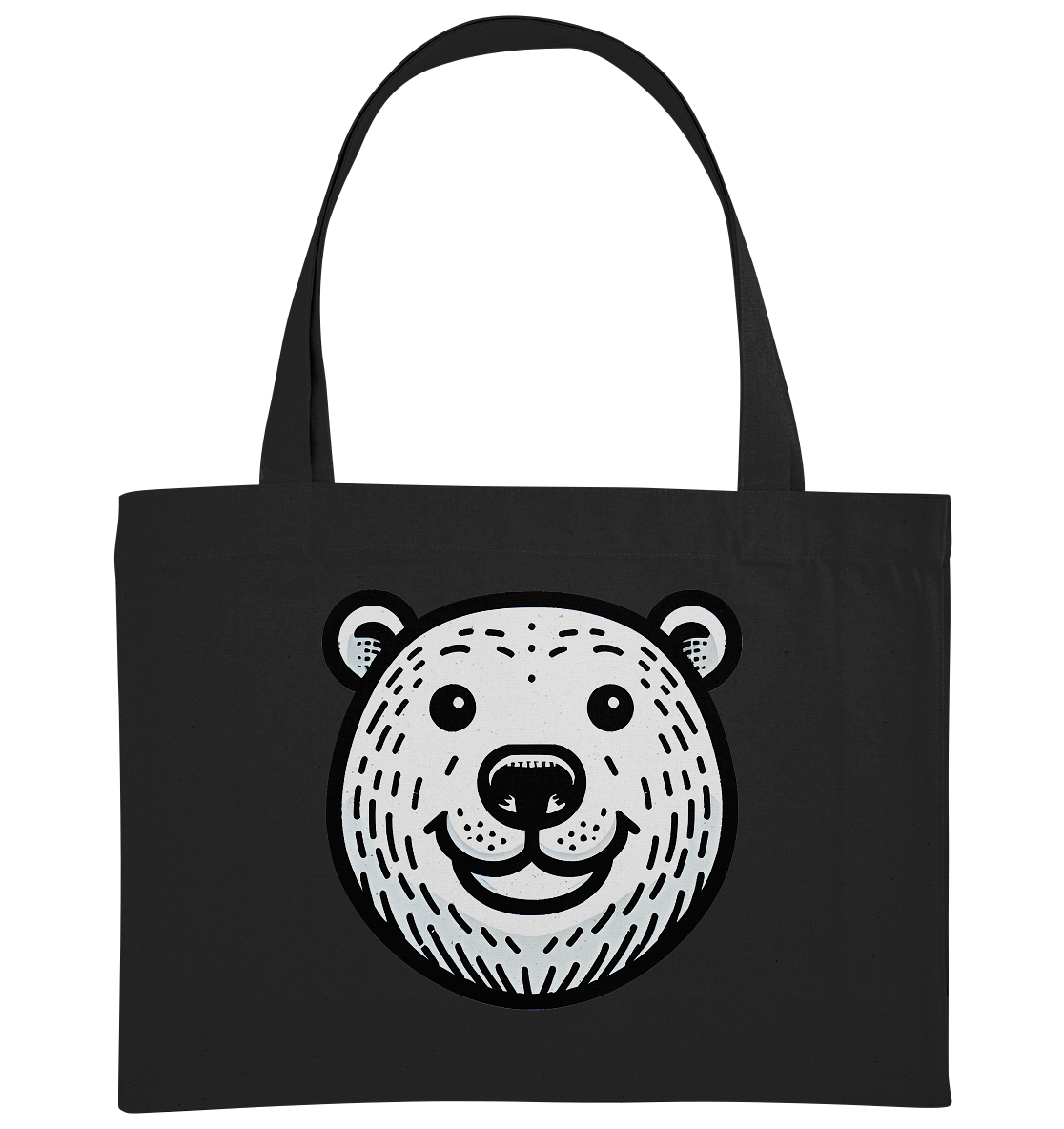 Lustiges Eisbär Gesicht   - personalisierbar  - Organic Shopping-Bag