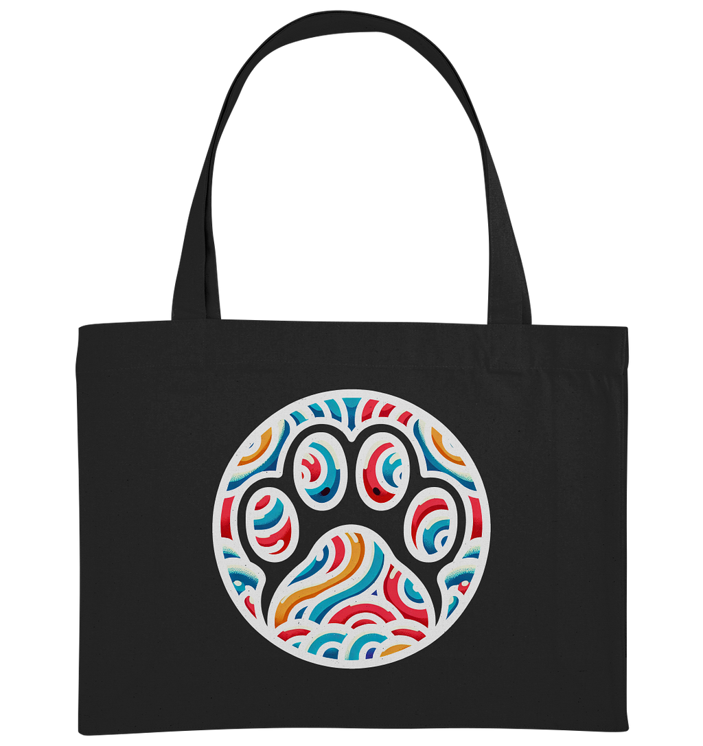 Pfote Pop  Kunst farbenfroh 90er Style  - Organic Shopping-Bag