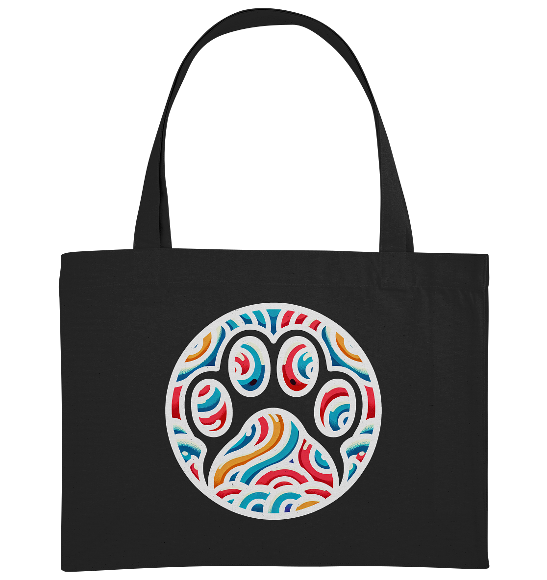Pfote Pop  Kunst farbenfroh 90er Style  - Organic Shopping-Bag