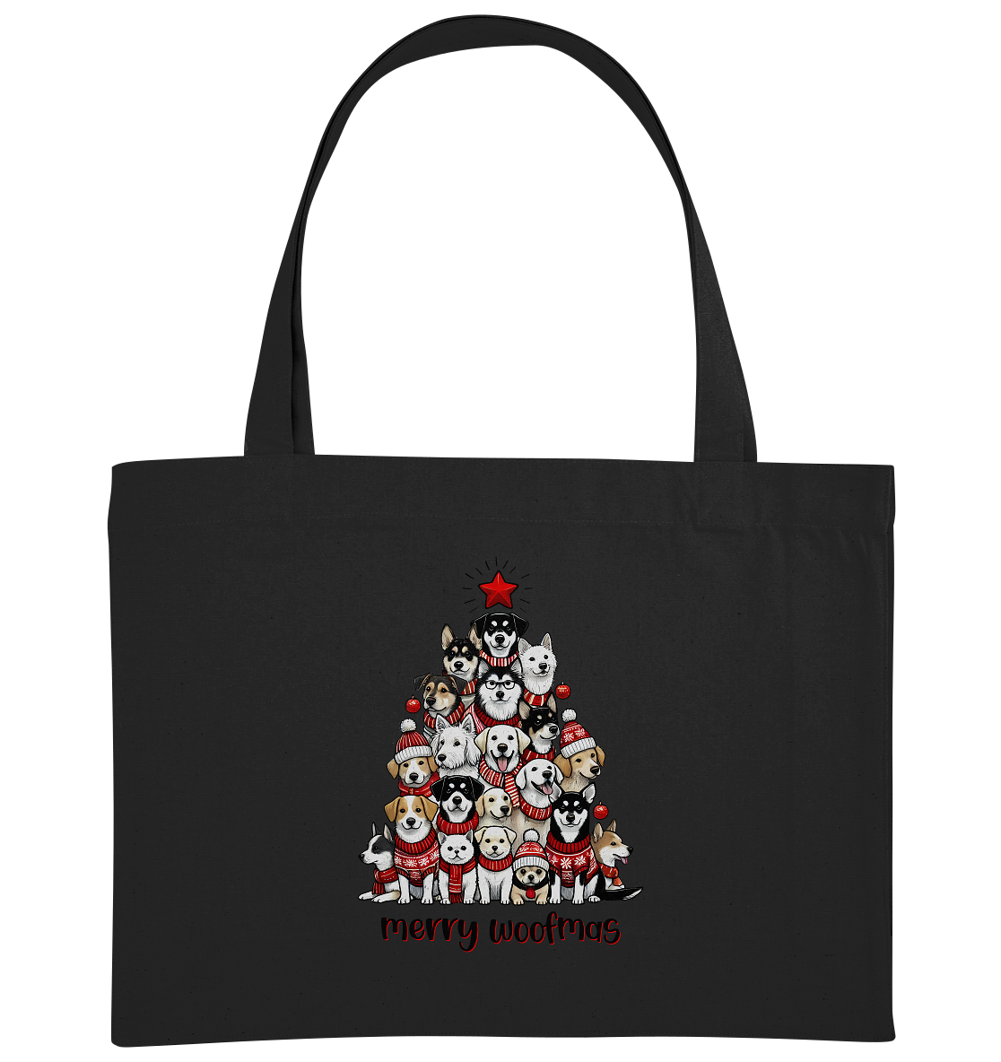 Weihnachten Christmas Hunde Baum Merry Woofmas - Organic Shopping-Bag
