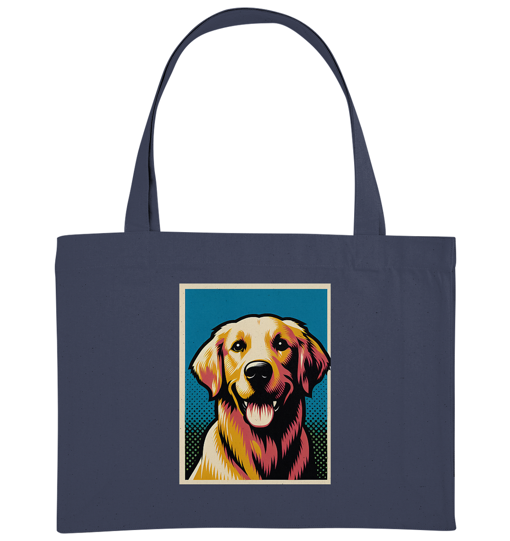Golden Retriever Pop Art - personalisierbar - Organic Shopping-Bag