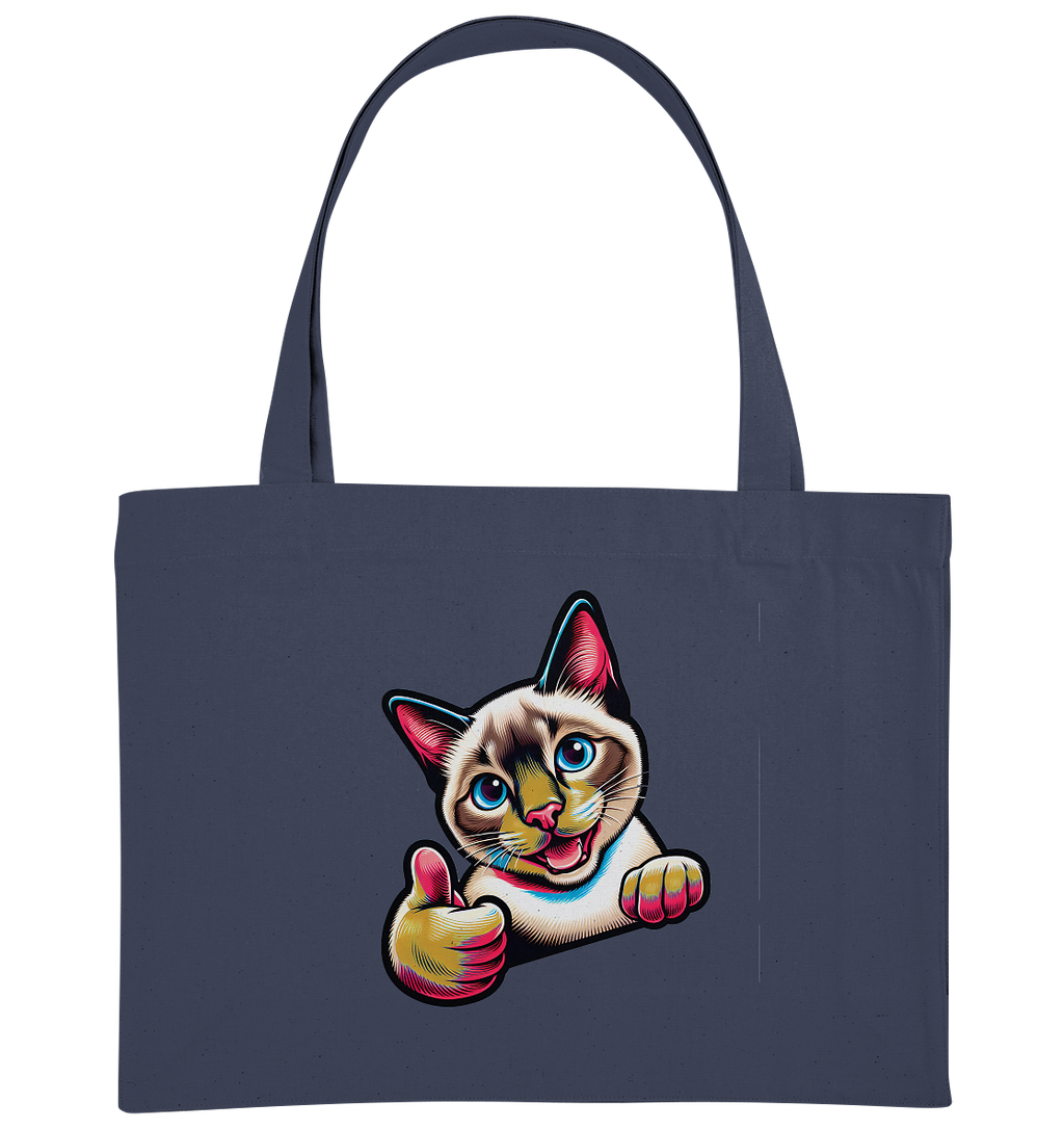 Siamkatze Pop Art - personalisierbar - Organic Shopping-Bag