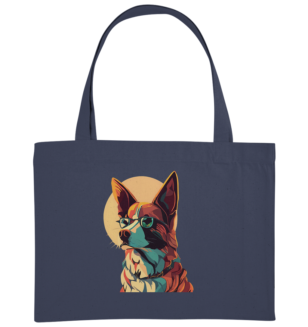 Retro Pop Art Illustration Fox Terrier Hund - Organic Shopping-Bag