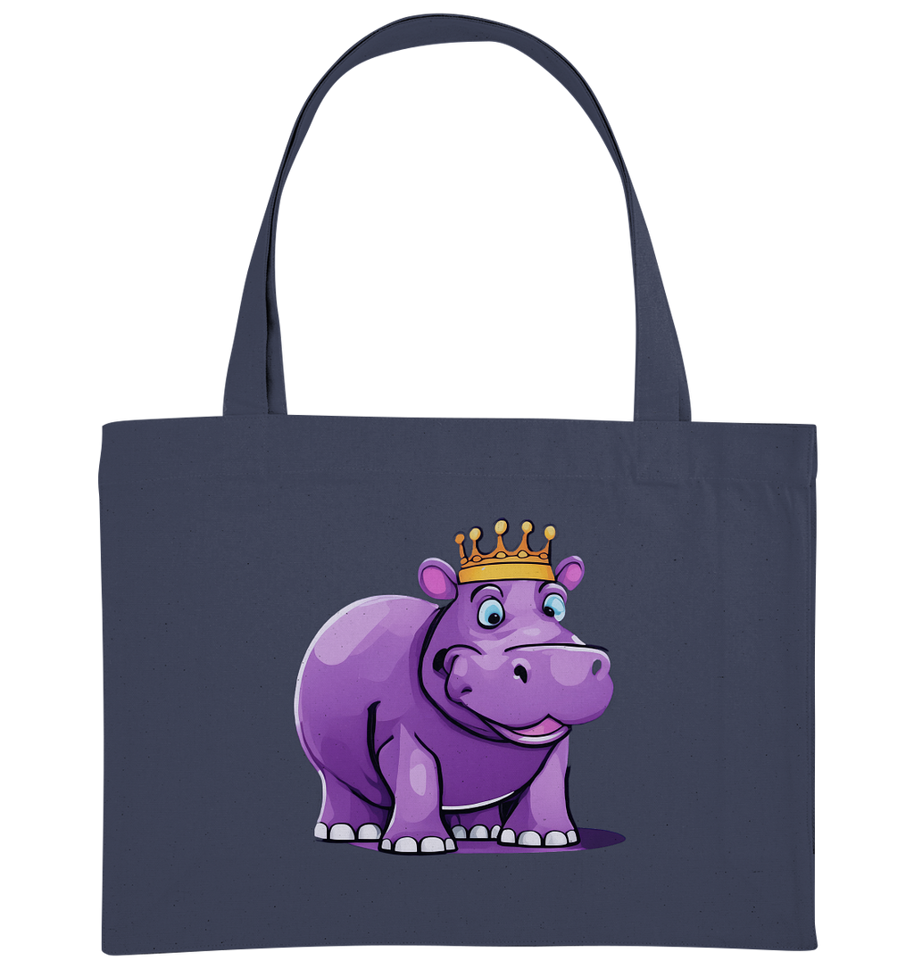 Hippo Queen Cute - personalisierbar - Organic Shopping-Bag