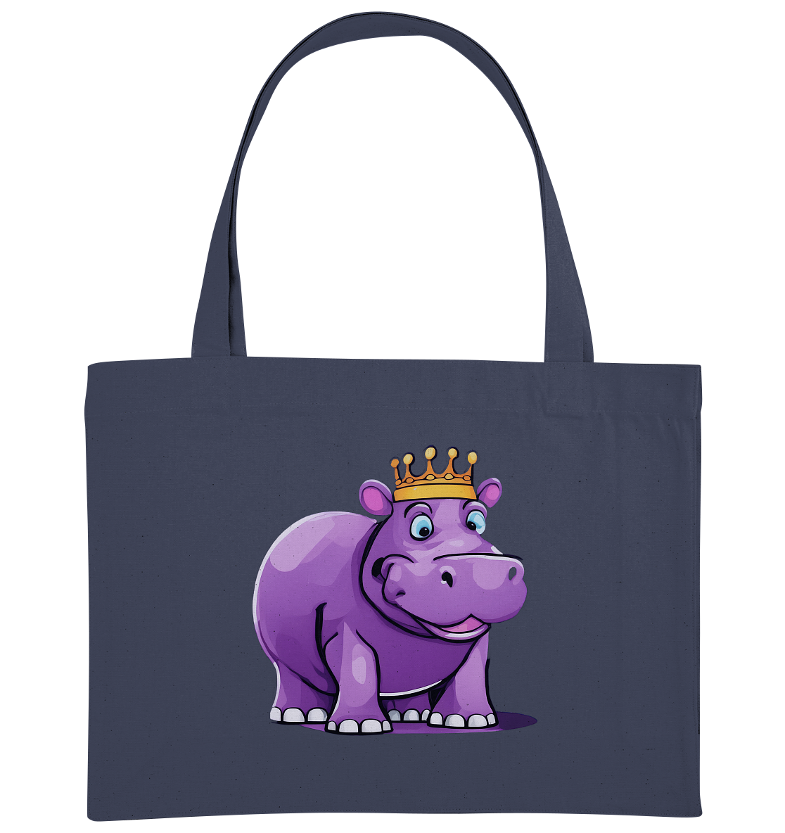 Hippo Queen Cute - personalisierbar - Organic Shopping-Bag