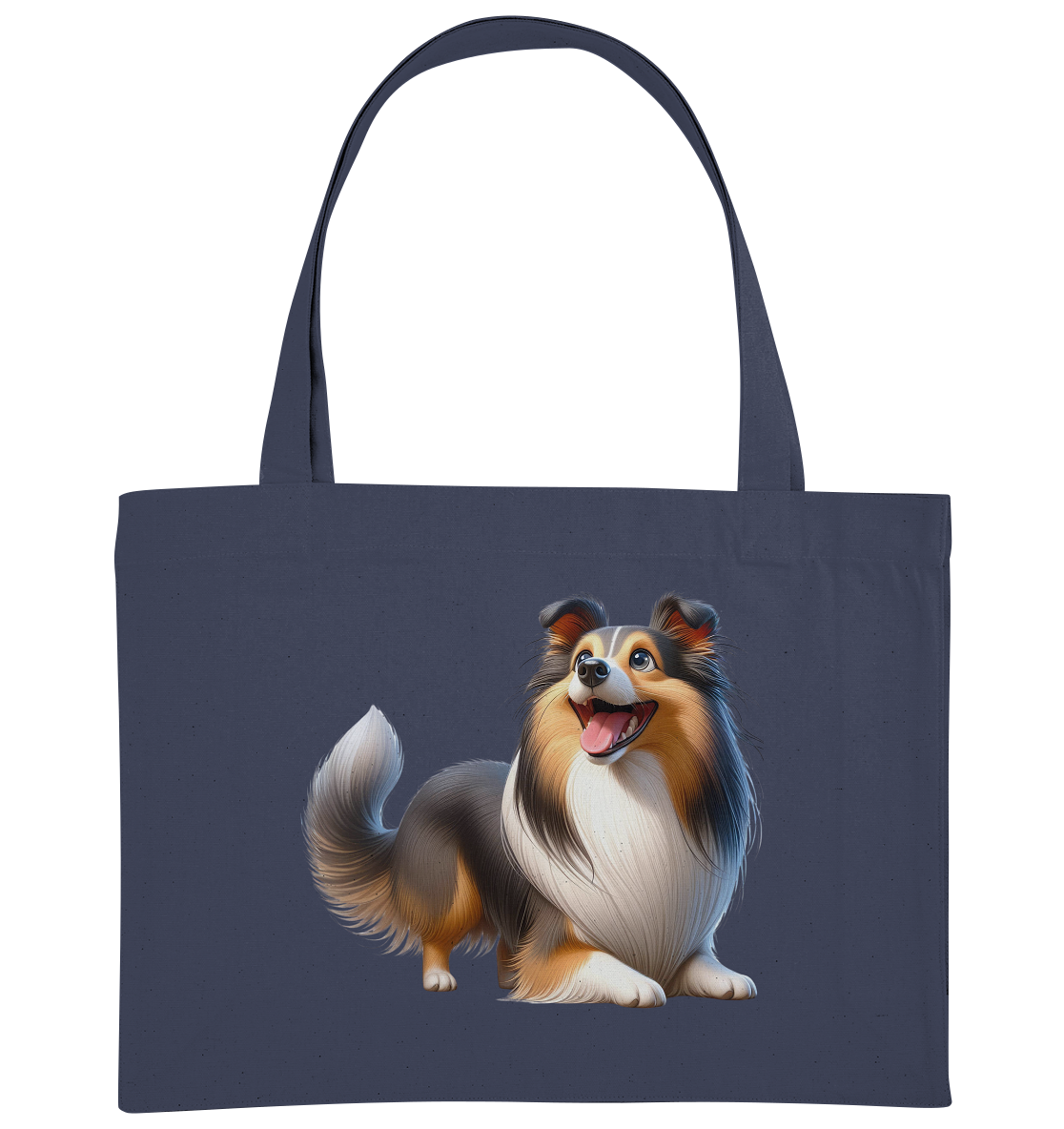 Shetland Sheepdog cartoon personalisierbar - Organic Shopping-Bag