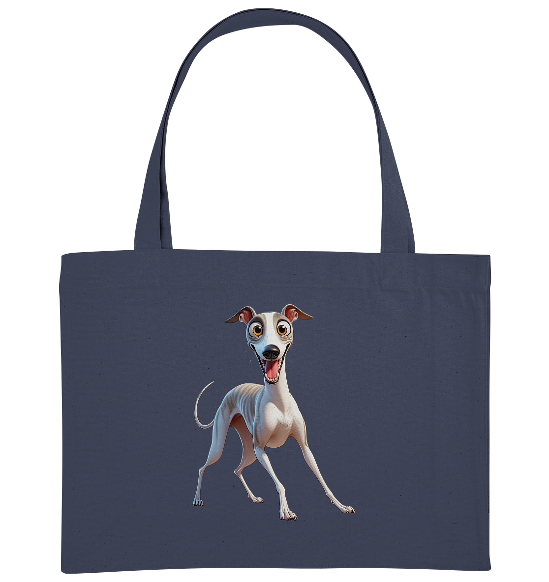 Whippet Cartoon personalisierbar - Organic Shopping-Bag