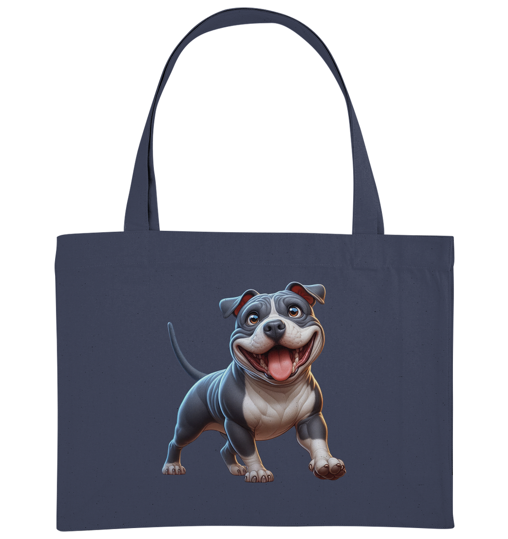 Pittbull Cartoon Hund personalisierbar - Organic Shopping-Bag