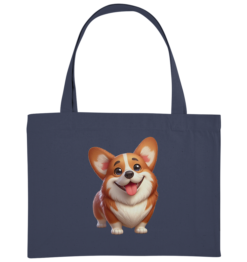Corgi Hund Cartoon personalisierbar - Organic Shopping-Bag