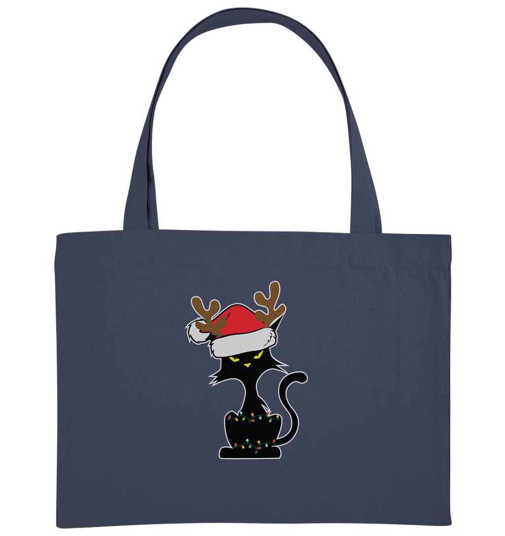 Grumpy Weihnachts Katze Cartoon - Organic Shopping-Bag