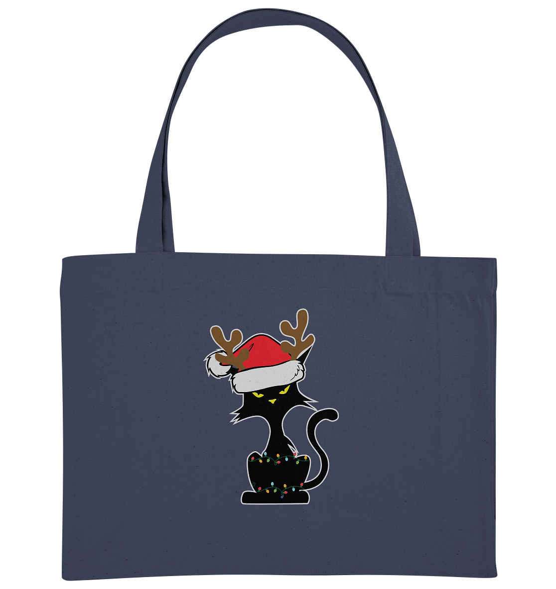 Grumpy Weihnachts Katze Cartoon - Organic Shopping-Bag
