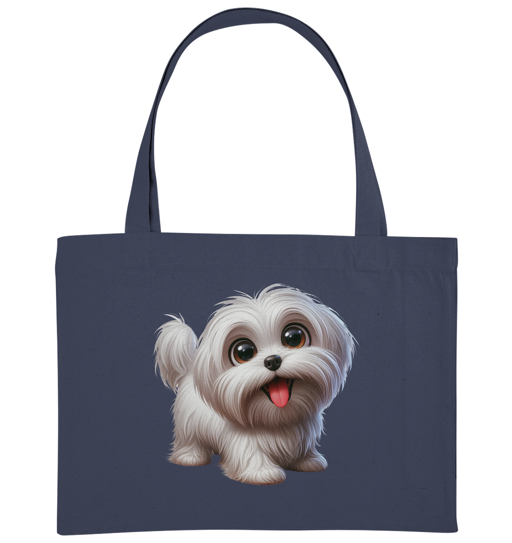 Malteser Hund Cartoon - personalisierbar - Organic Shopping-Bag