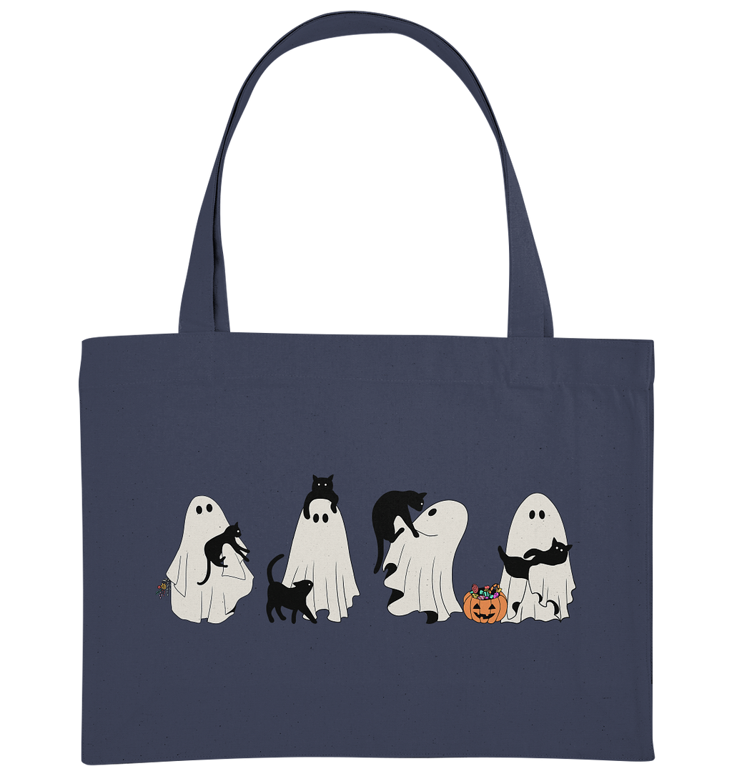 Halloween Geister mit Katzen - Organic Shopping-Bag