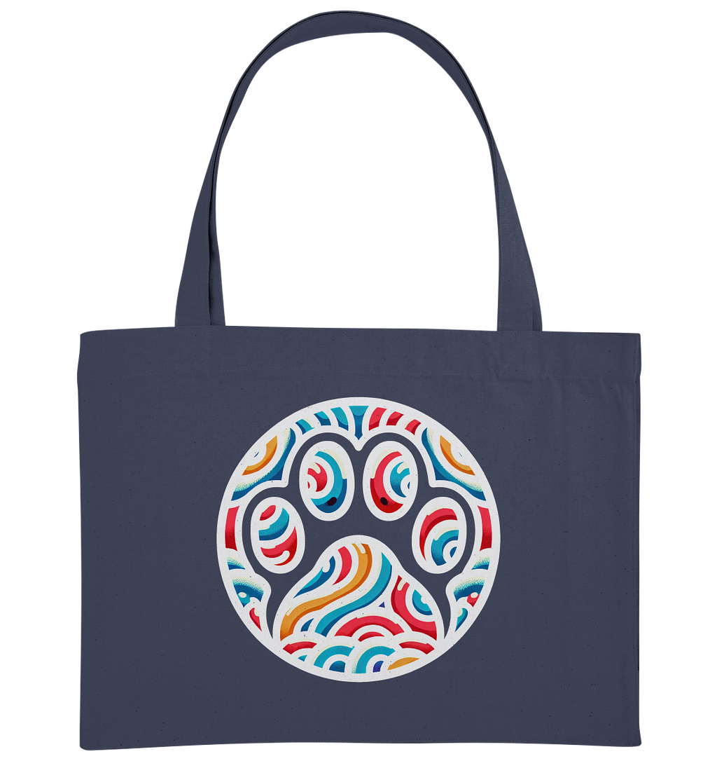 Pfote Pop  Kunst farbenfroh 90er Style  - Organic Shopping-Bag