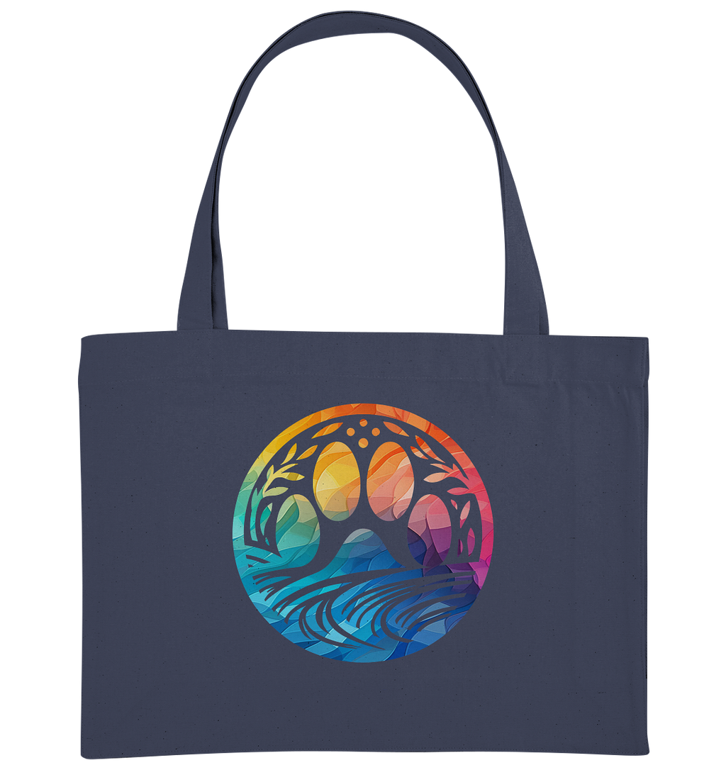 Modern Design Pfote mit regenbogenartigen Farbverlauf  - Organic Shopping-Bag