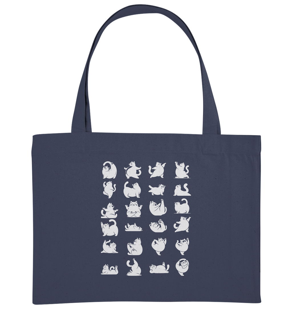 Katzen Yoga / Cat Yoga Fun - personalisierbar - Organic Shopping-Bag