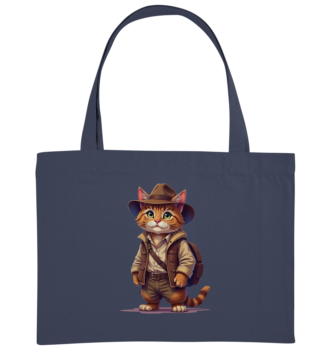 Abenteurer Katze Cartoon  - personalisierbar - Organic Shopping-Bag
