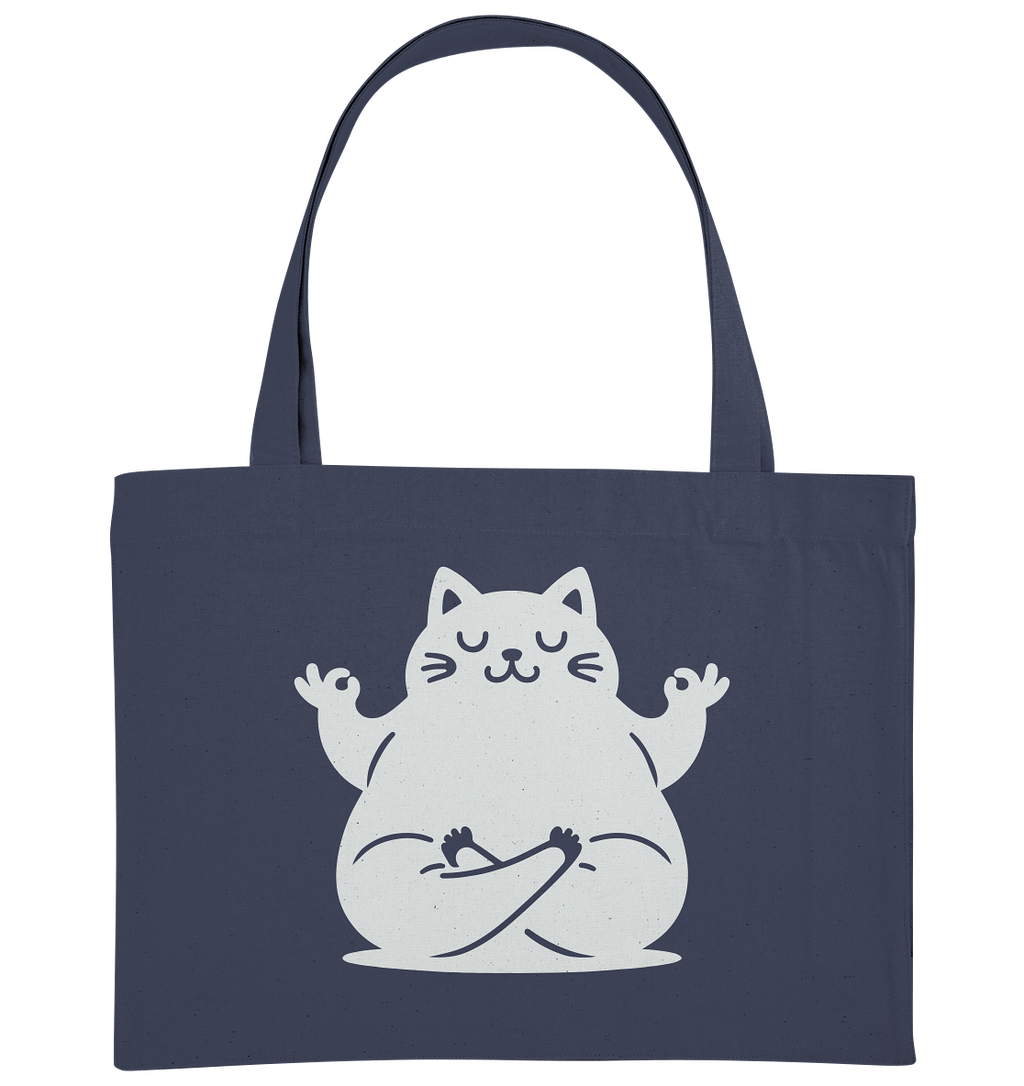 Lustige Yoga Katze - personalisierbar - Organic Shopping-Bag