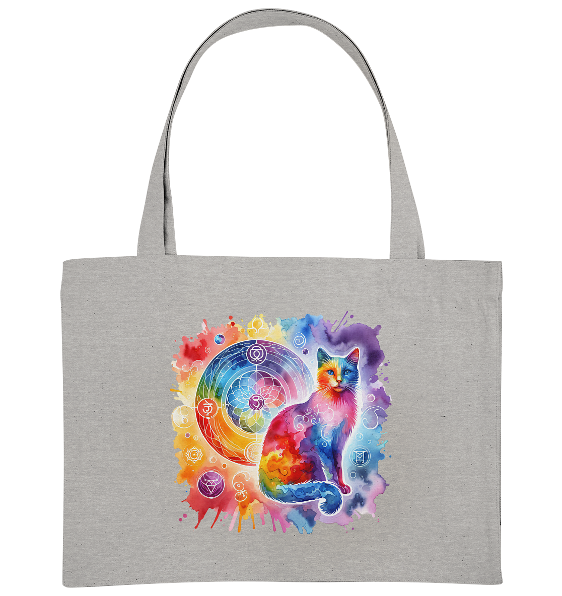 Shakra Design mit Katze - Organic Shopping-Bag
