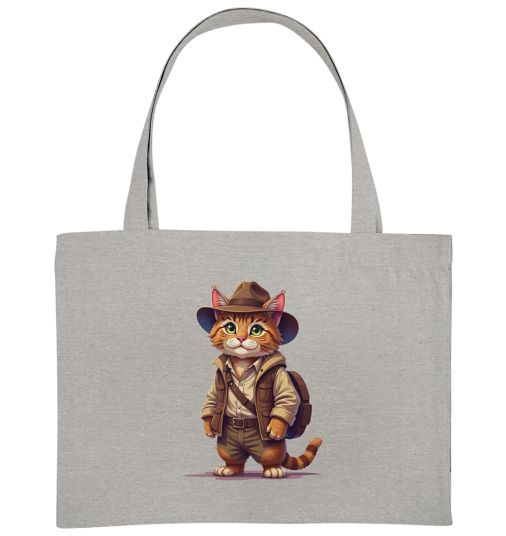 Abenteurer Katze Cartoon  - personalisierbar - Organic Shopping-Bag