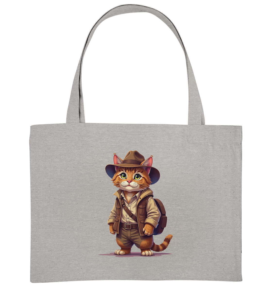 Abenteurer Katze Cartoon  - personalisierbar - Organic Shopping-Bag