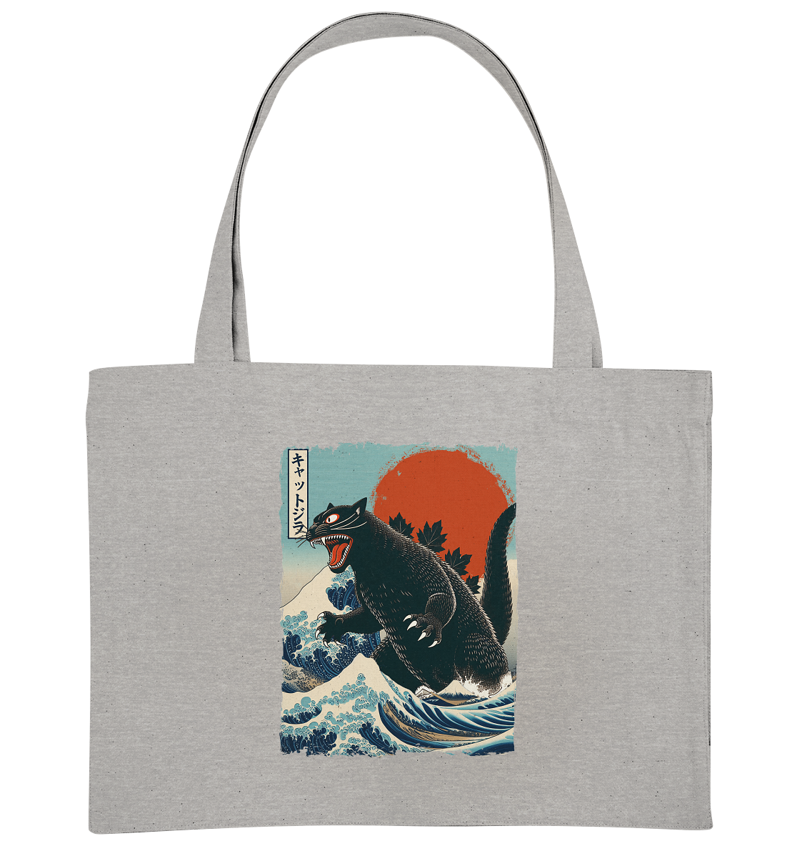 Cat - Zilla , Comic Style - Organic Shopping-Bag