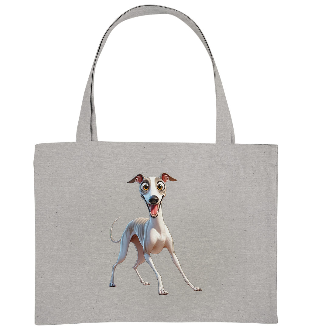 Whippet Cartoon personalisierbar - Organic Shopping-Bag