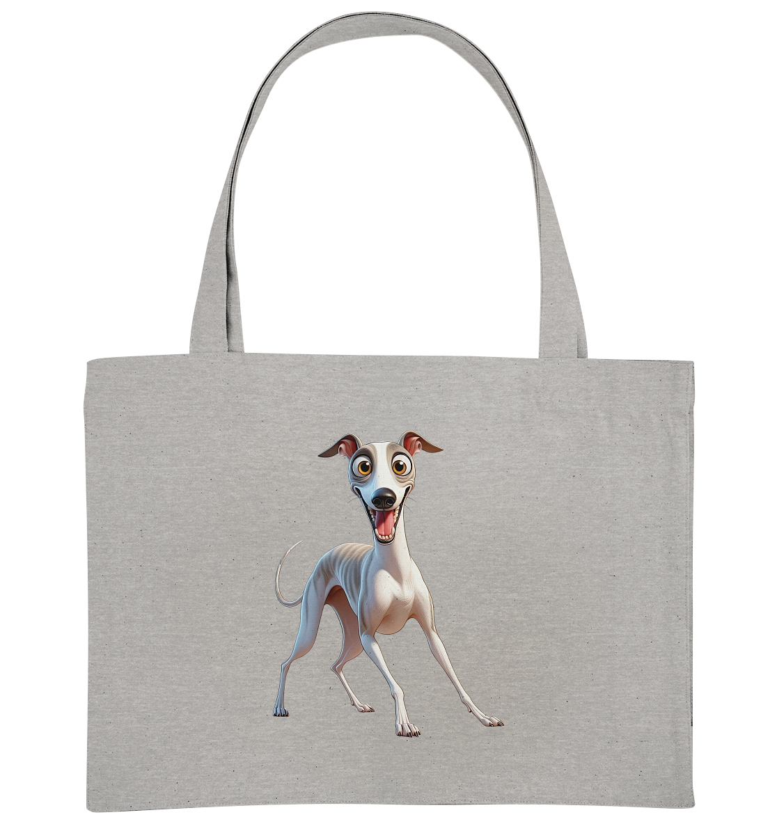Whippet Cartoon personalisierbar - Organic Shopping-Bag