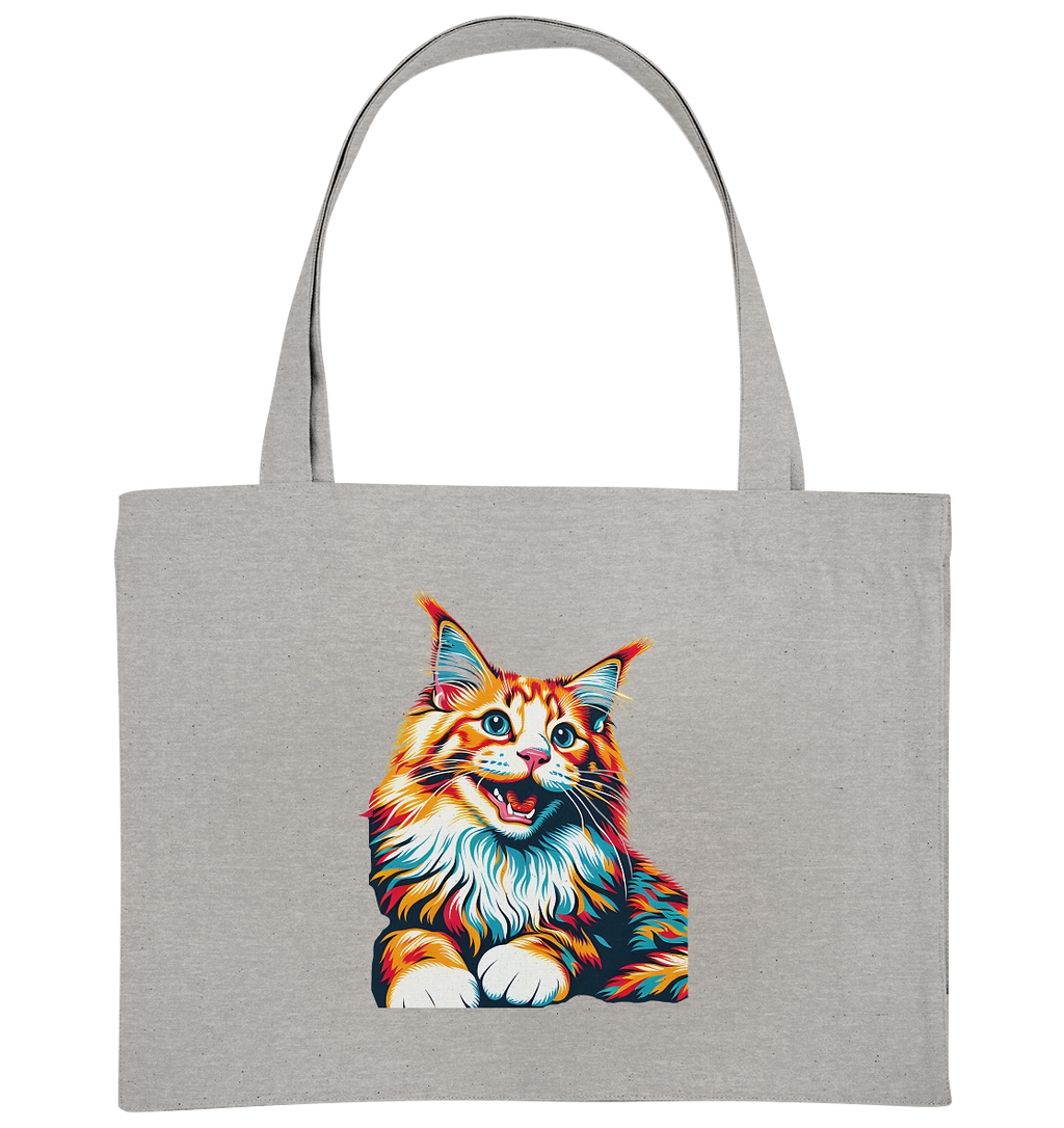 Maine Coon Katze Pop Art - personalisierbar - Organic Shopping-Bag